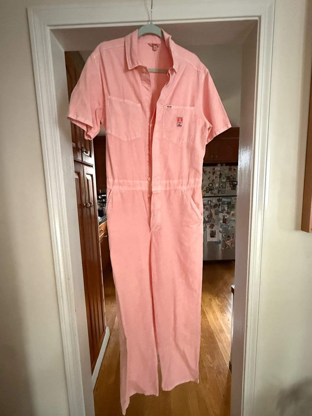 Wrangler pink short-Sleeve Utility Jumpsuit
